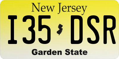 NJ license plate I35DSR