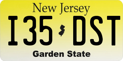 NJ license plate I35DST