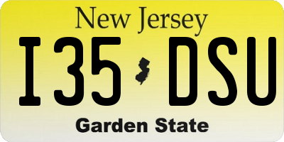 NJ license plate I35DSU