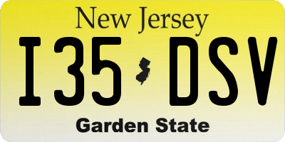 NJ license plate I35DSV