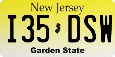 NJ license plate I35DSW
