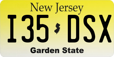 NJ license plate I35DSX
