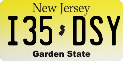 NJ license plate I35DSY