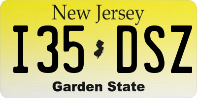 NJ license plate I35DSZ