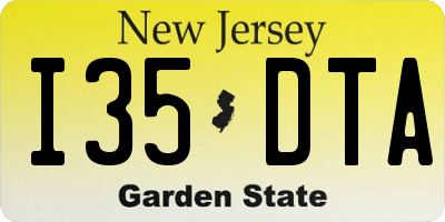 NJ license plate I35DTA