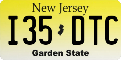 NJ license plate I35DTC