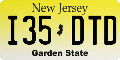 NJ license plate I35DTD