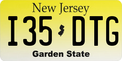 NJ license plate I35DTG