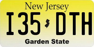 NJ license plate I35DTH