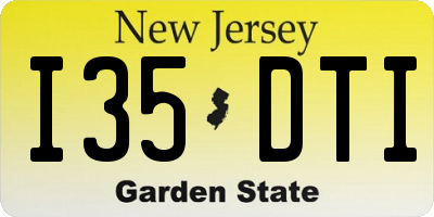 NJ license plate I35DTI