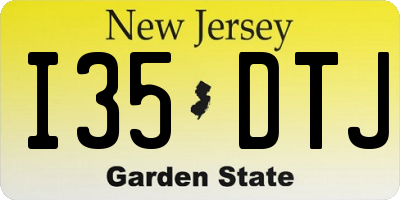 NJ license plate I35DTJ
