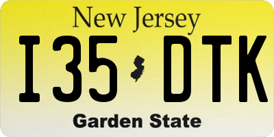 NJ license plate I35DTK