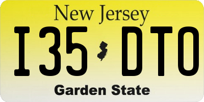 NJ license plate I35DTO