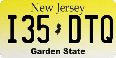 NJ license plate I35DTQ