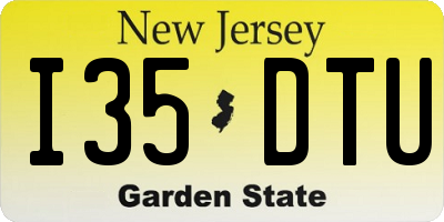 NJ license plate I35DTU