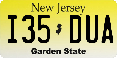 NJ license plate I35DUA