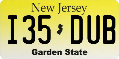 NJ license plate I35DUB