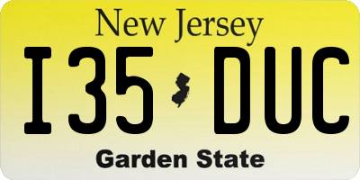 NJ license plate I35DUC