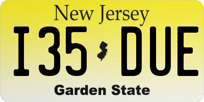 NJ license plate I35DUE