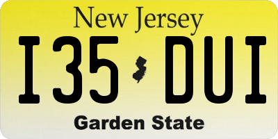 NJ license plate I35DUI