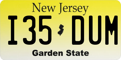 NJ license plate I35DUM
