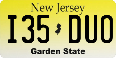 NJ license plate I35DUO