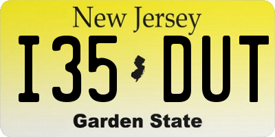 NJ license plate I35DUT