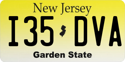 NJ license plate I35DVA