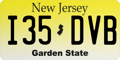 NJ license plate I35DVB