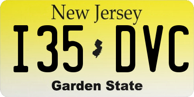 NJ license plate I35DVC