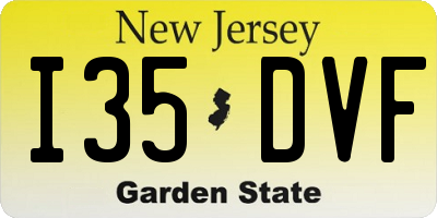 NJ license plate I35DVF