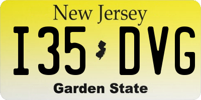 NJ license plate I35DVG