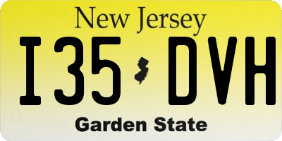 NJ license plate I35DVH