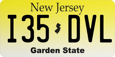 NJ license plate I35DVL