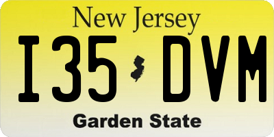 NJ license plate I35DVM