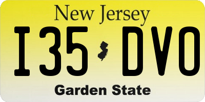 NJ license plate I35DVO