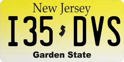 NJ license plate I35DVS