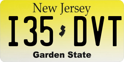 NJ license plate I35DVT