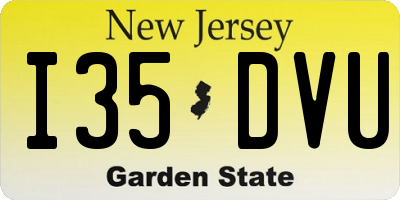 NJ license plate I35DVU