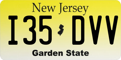 NJ license plate I35DVV