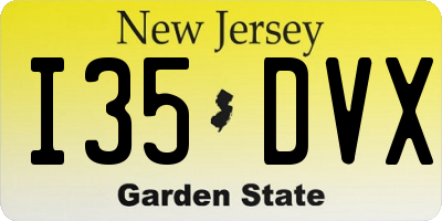 NJ license plate I35DVX