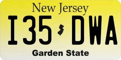 NJ license plate I35DWA