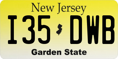 NJ license plate I35DWB