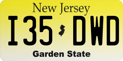 NJ license plate I35DWD