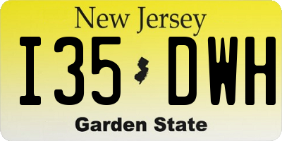 NJ license plate I35DWH