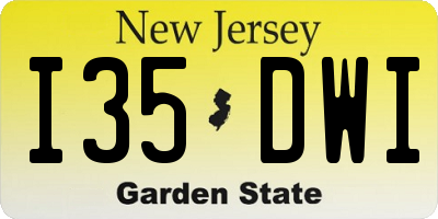 NJ license plate I35DWI