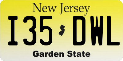 NJ license plate I35DWL