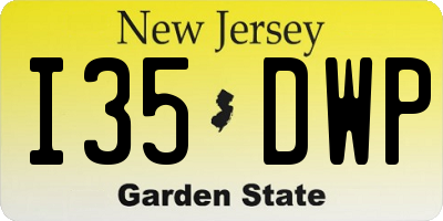 NJ license plate I35DWP