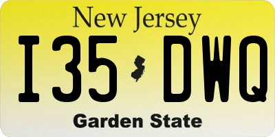 NJ license plate I35DWQ