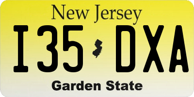 NJ license plate I35DXA